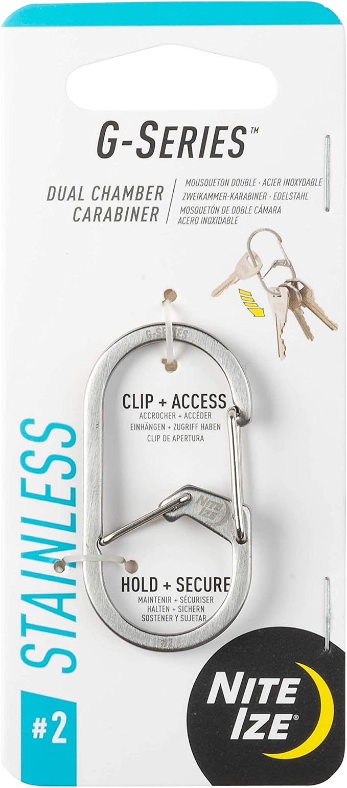 Nite IZE GS2-11-R6 G-Series Dual Chamber Carabiner, Stainless Steel by Nite+Ize