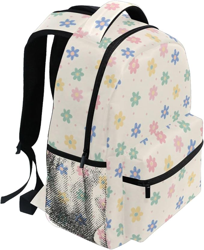Wamika Daisy Flowers Kids Backpack Floral Orange Chamomile School Backpacks - Image 5