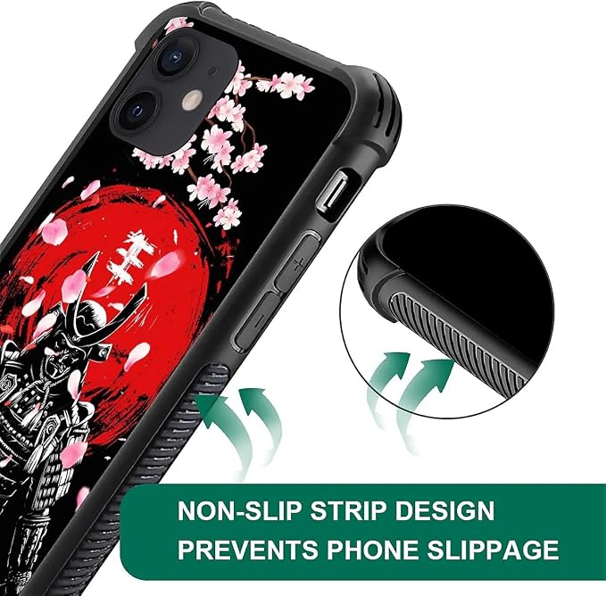 for iPhone 12 Mini Case, Sakura Japanese Samurai Pattern Graphic Design Girl - Image 5