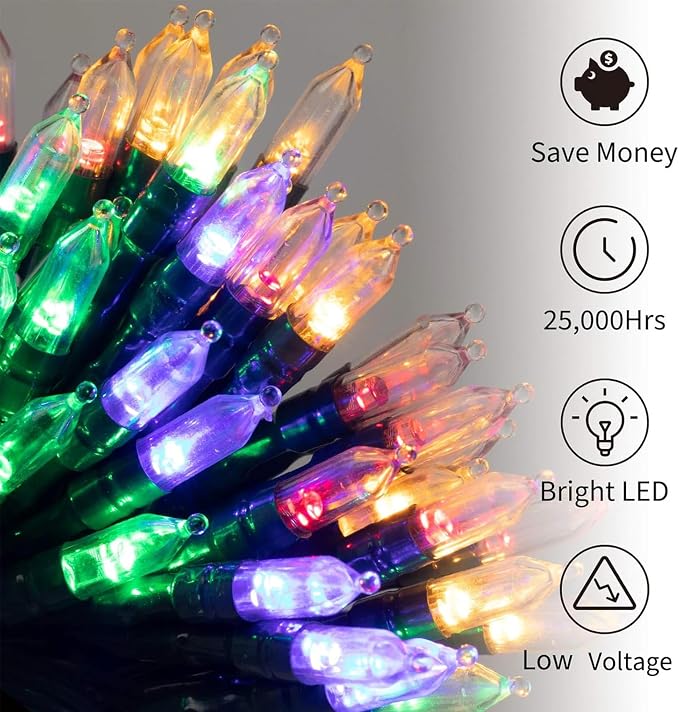 Christmas Mini String Lights Outdoor 4 Pack 17.7 Feet 50 Led 8 Modes Battery - Image 2