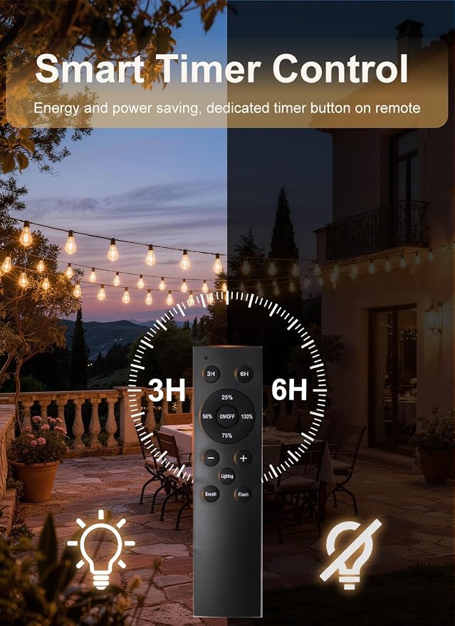 200FT Outdoor String Lights Waterproof, 76+2 Shatterproof S11 LED Bulbs - Image 6