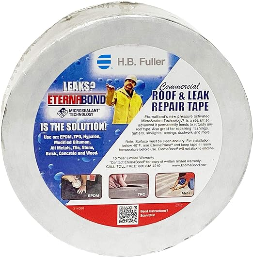 EternaBond RoofSeal Black 2" x50' MicroSealant UV Stable RV Roof Seal Repair - Image 2