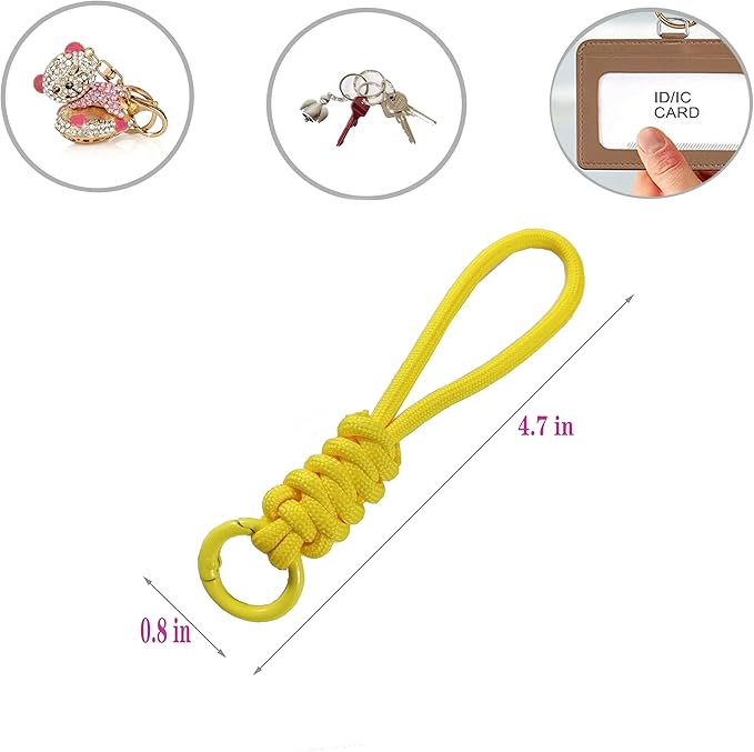 Colorful Braided Paracord Keychain, 12cm Length, Decorative Woven Rope Strap - Image 2