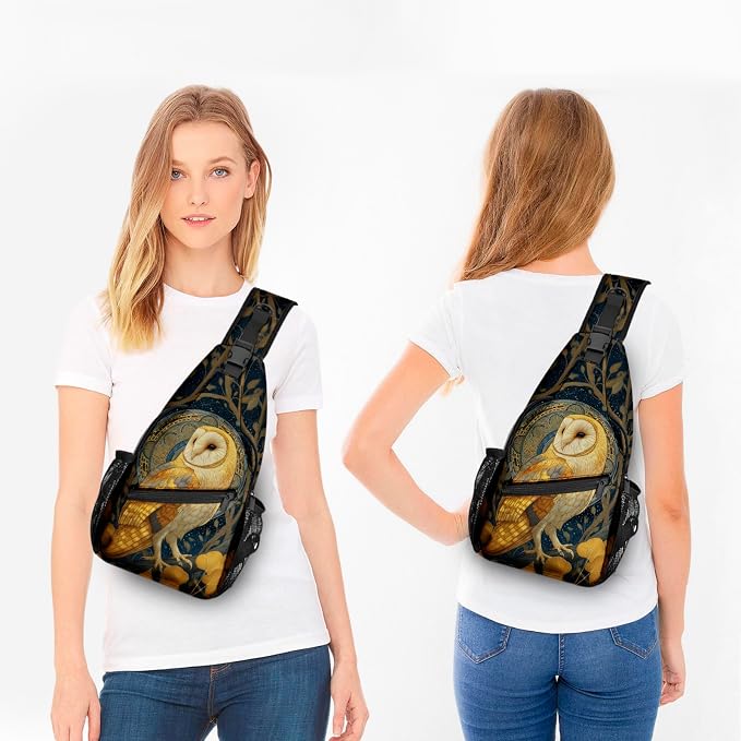 FyLybois Barn Owl Sling Bag for Women Lightweight Crossbody Backpack Casual - Image 3