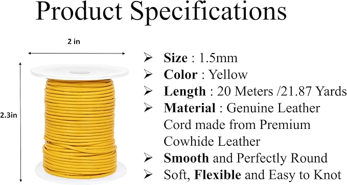 GENIQUE Real/Genuine Round Leather String Cord - Image 2