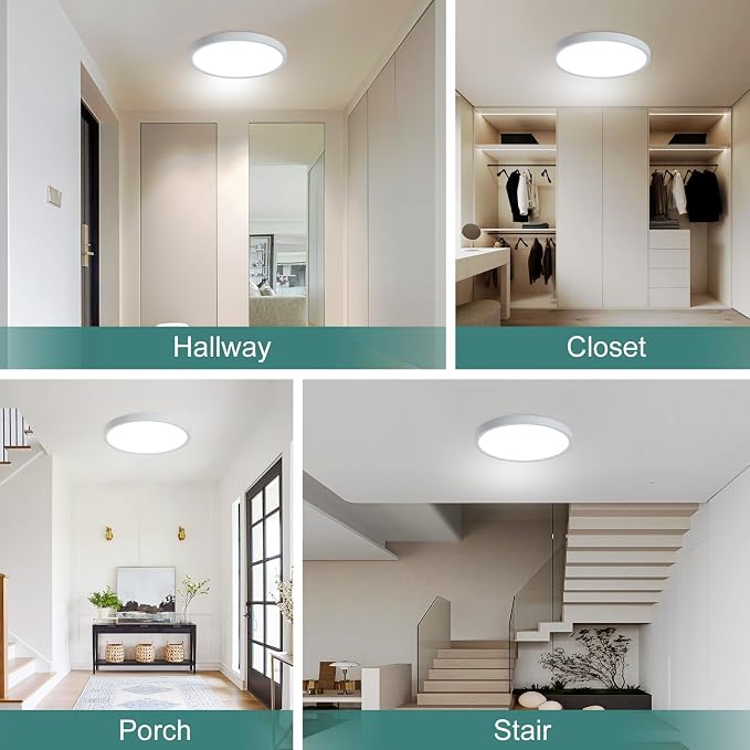 2 Pack ZSYUBO 12 Inch Motion Sensor Ceiling Light Wired, 24w Flush Mount Light - Image 6