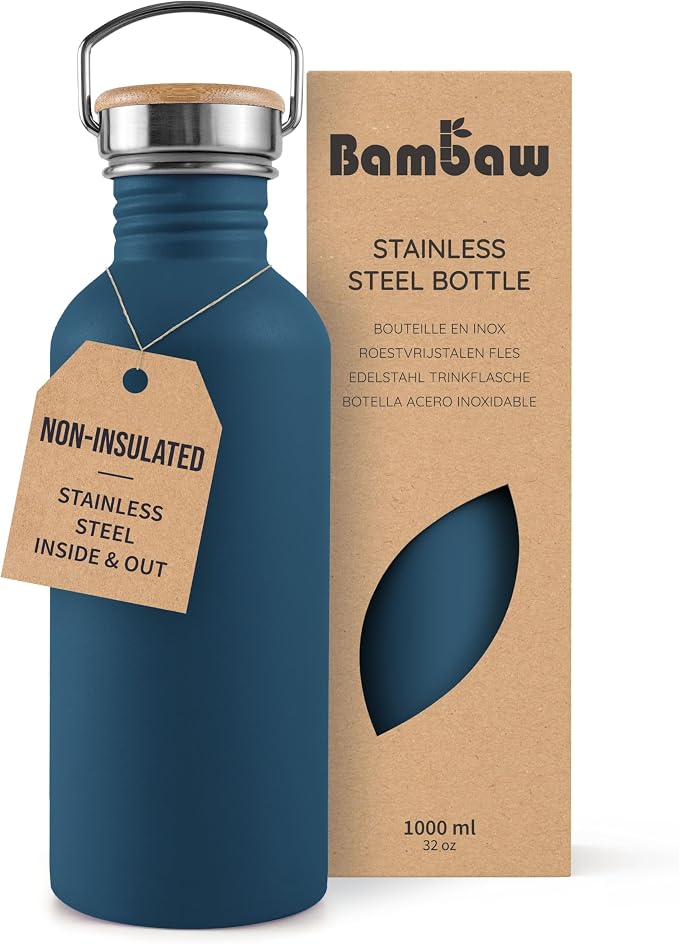 Bambaw Non-Insulated Stainless Steel Water Bottle 32oz by Bambaw