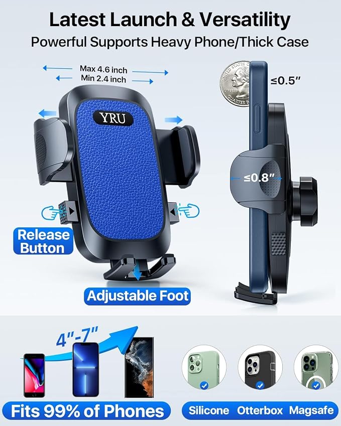 YRU Car Phone Holder Mount Dashboard Cell Phone Holder - Image 3
