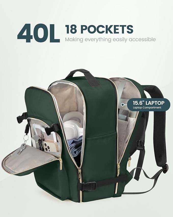 LOVEVOOK Travel Backpack for Women & Men 40L, Airline Approved Carry On - Image 3