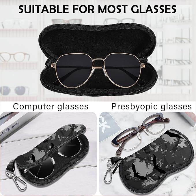 Glasses Case Sunglasses Eyeglass Soft Case Zipper Light Neoprene Pouch - Image 3
