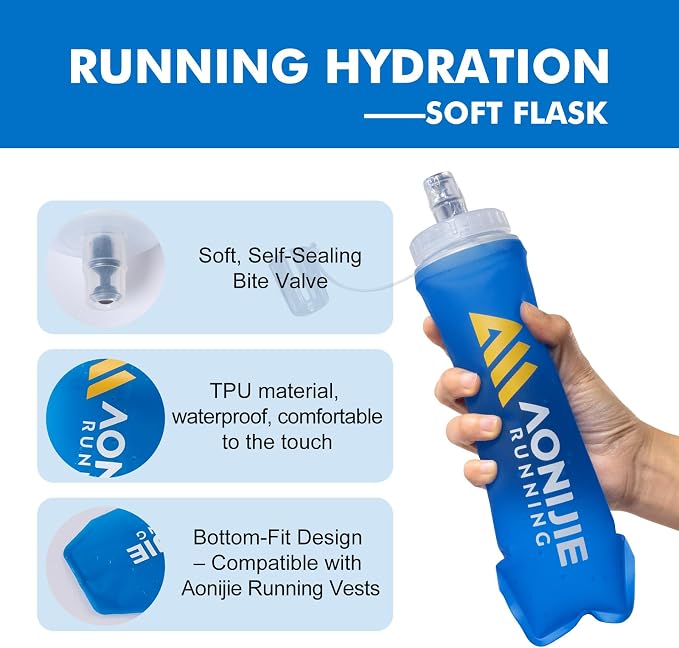 AONIJIE 500ml/2Pcs Soft Flask Collapsible Water Bottle - Image 5
