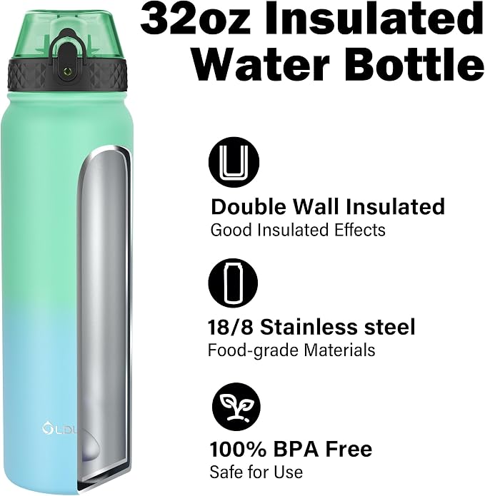 Oldley Insulated Water Bottle 32oz Water Bottles - Image 4
