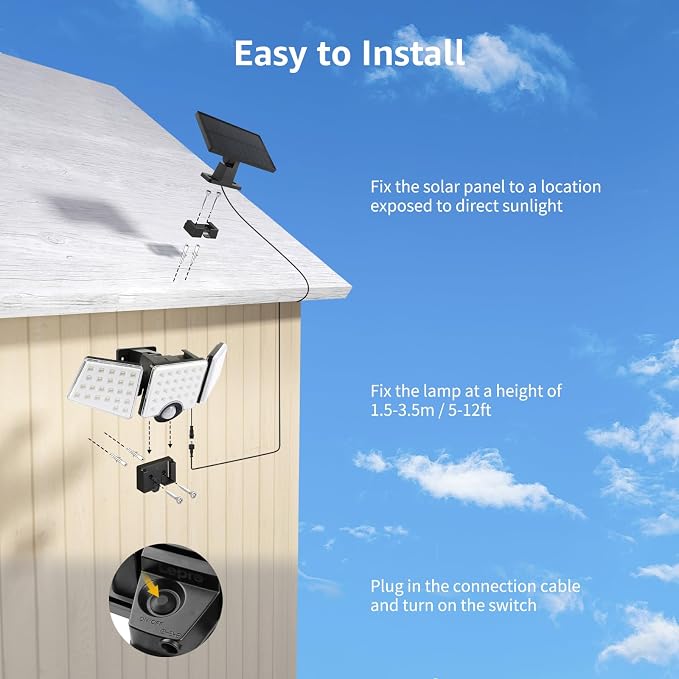 Lepro Solar Lights for Outside, WL5000 Motion Activated Security Lights - Image 8