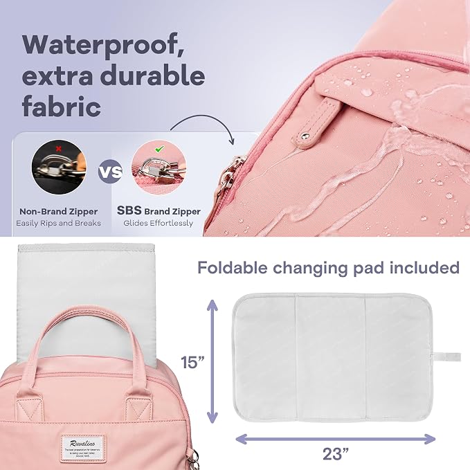 RUVALINO Diaper Bag Backpack, Maternity Baby Changing Bags - Image 6