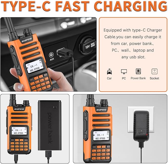 BAOFENG GMRS Handheld Radio GM-15 Pro 8W Rechargeable Long Range Walkie Talkies - Image 3