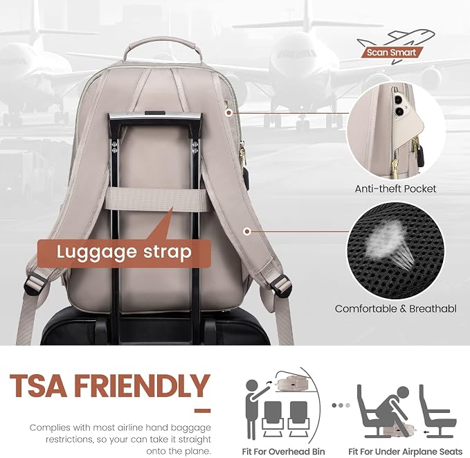 LOVEVOOK Laptop Backpack for Women 15.6 inch, Travel Backpack Purse, - Image 6