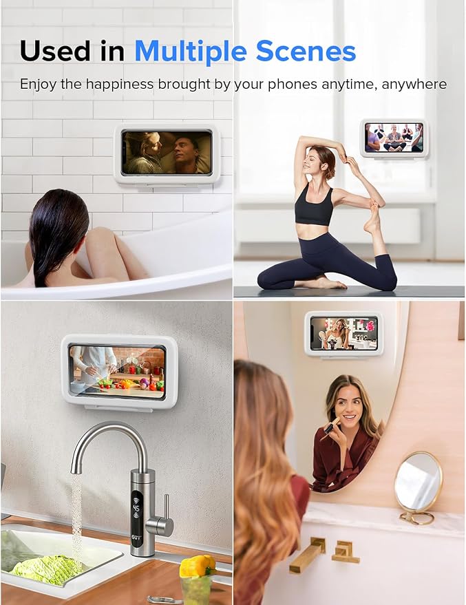 LC-dolida Shower Phone Holder Waterproof, 480° Rotatable Adjustable Bathroom - Image 7