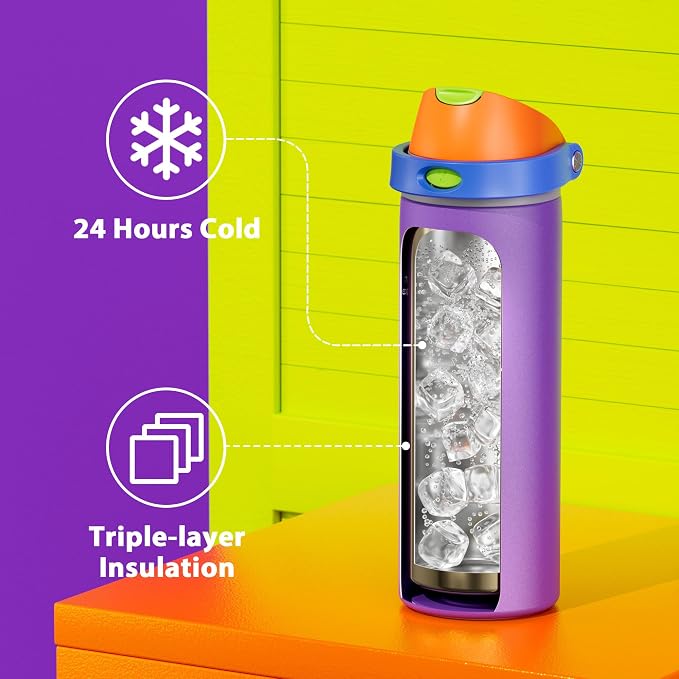 24 oz Insulated Water Bottle for Women: Meoky Stainless Steel Metal Water Bottle - Image 5