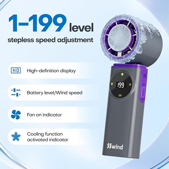 6000mAh Portable Handheld Fan - Image 9