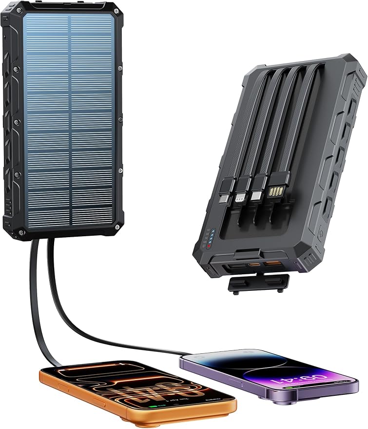 Solar-Charger-Power-Bank - 20000mah Solar Powered Battery Charger Cell Phone by Unknown