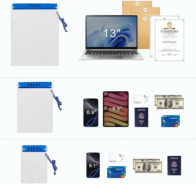 HEETA 5-Pack Clear Waterproof Dry Bag Pouch, Water Tight Cases Dry Bags - Image 9