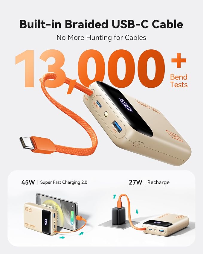 INIU 20000mAh Power Bank, Small Portable Charger, 45W PD Fast Charging Battery - Image 4