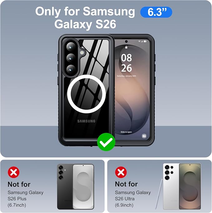 ANTSHARE for Samsung Galaxy S26 Case Waterproof, Built-in Lens & Screen - Image 2
