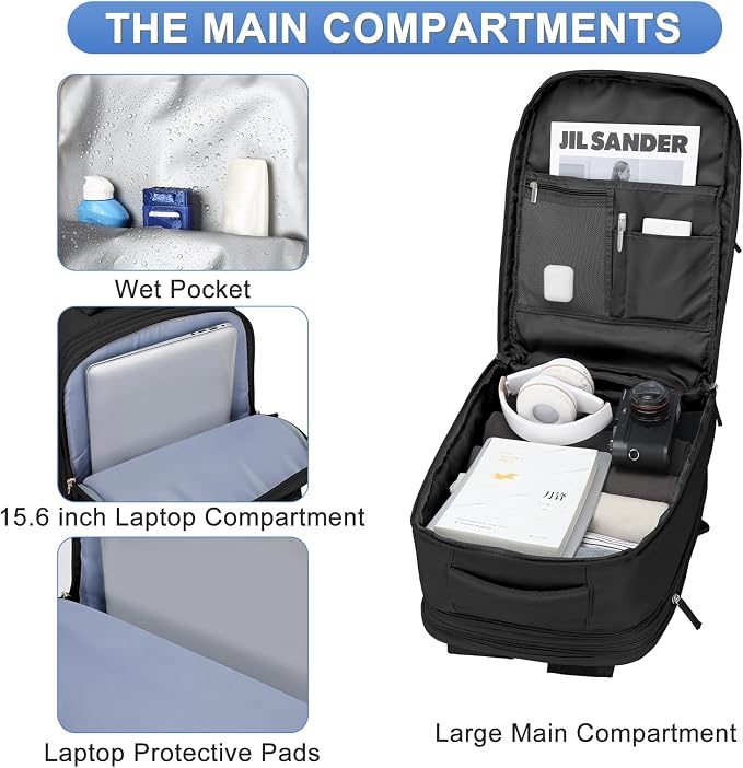 coofay Expandable Backpack For Traveling On Airplane Carry On Backpack For - Image 4