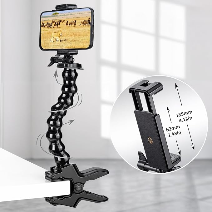 Gooseneck Phone Holder Flex Clamp Clip Mount - Image 3