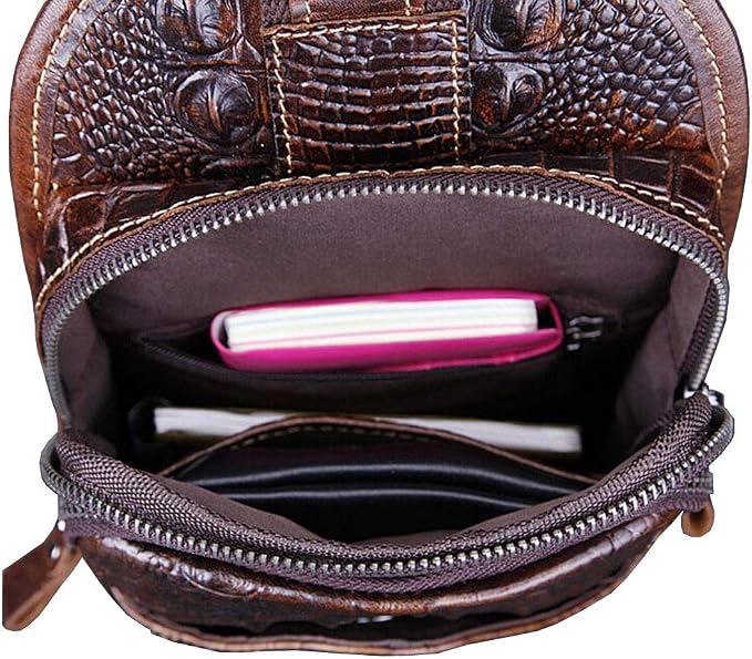 Hebetag Crocodile Genuine Leather Sling Crossbody Bag - Image 8