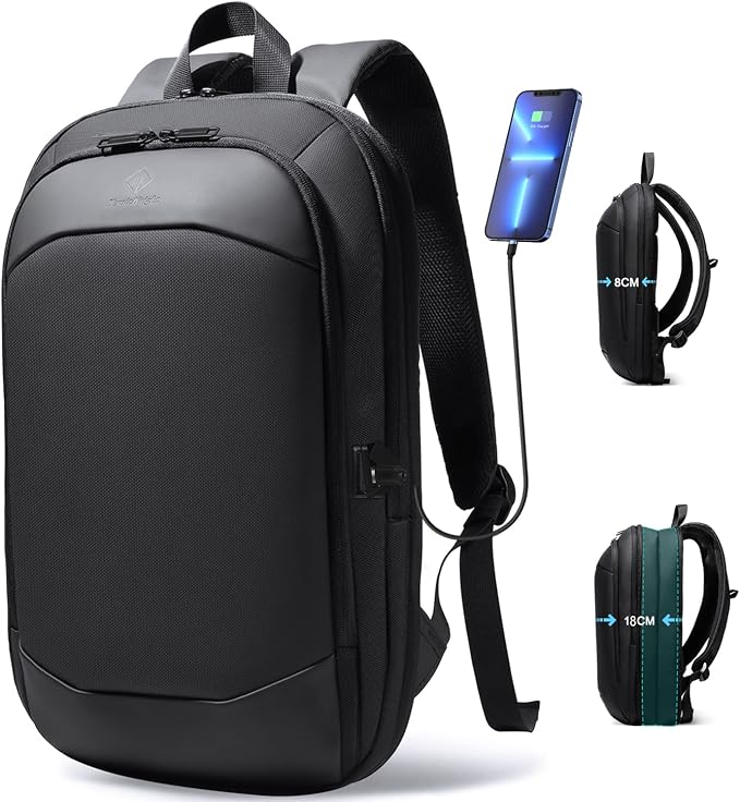 Business Backpack for Men 17 Inch, Slim & Expandable Waterproof Travel Laptop by hkbag