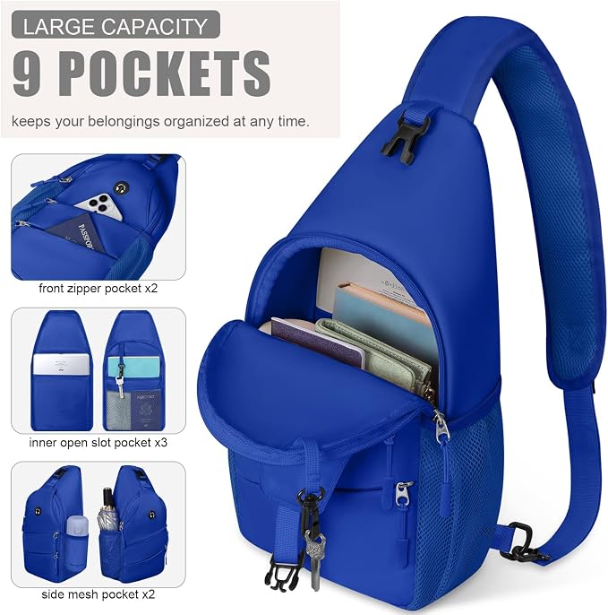 Pritent Crossbody Bags for Women Men Trendy Sling Bag Backpack Casual Chest Bag - Image 3