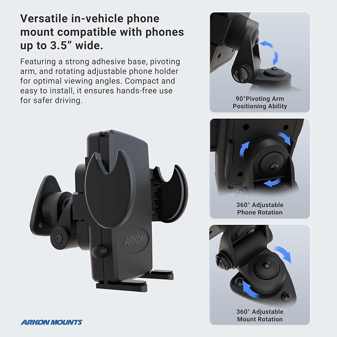 ARKON Mounts - Adhesive Truck & Car Phone Holder | Secure Grip | Versatile - Image 3