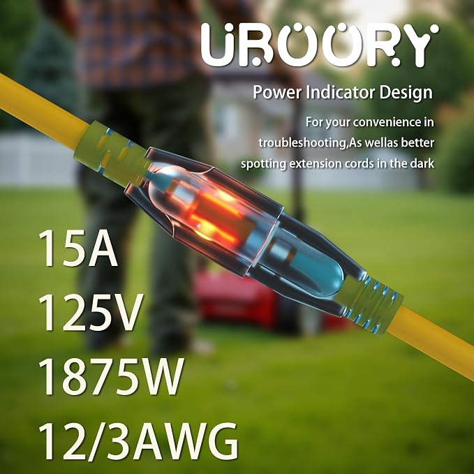 Outdoor Extension Cord Waterproof 100 FT, Flexible 100% Copper 3 Prong - Image 2