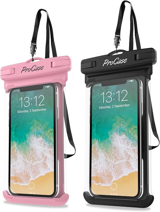 ProCase 2 Pack Waterproof Phone Pouch, Underwater Phone Case Up to 7", Dry Bag by ProCase