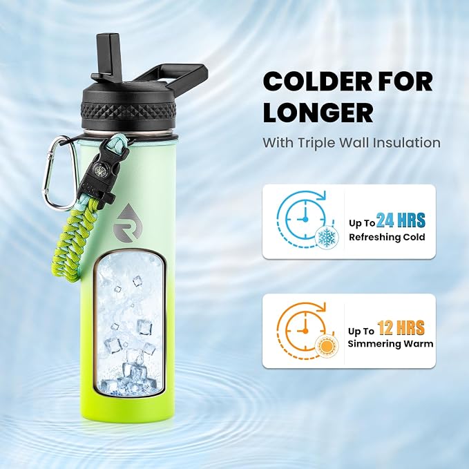 RAYMYLO Insulated Water Bottle 20 oz, Triple Wall Vacuum Stainless Steel - Image 2