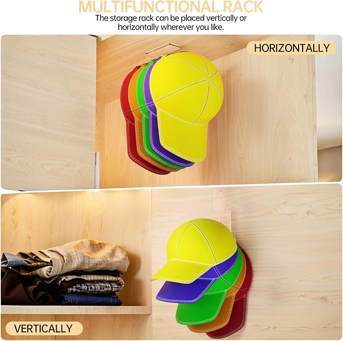 PAVSTINE Acrylic Hat Hook for Wall, 2 Pack Hat Organizer for Baseball Cap - Image 2