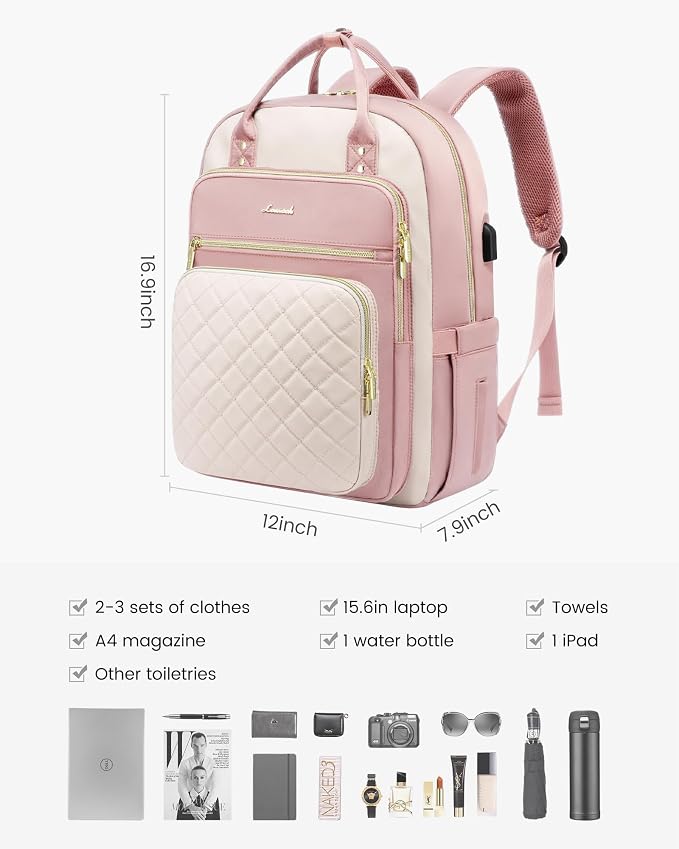 LOVEVOOK Laptop Backpack Purse for Women, 15.6" Laptop Bag for Travel - Image 2