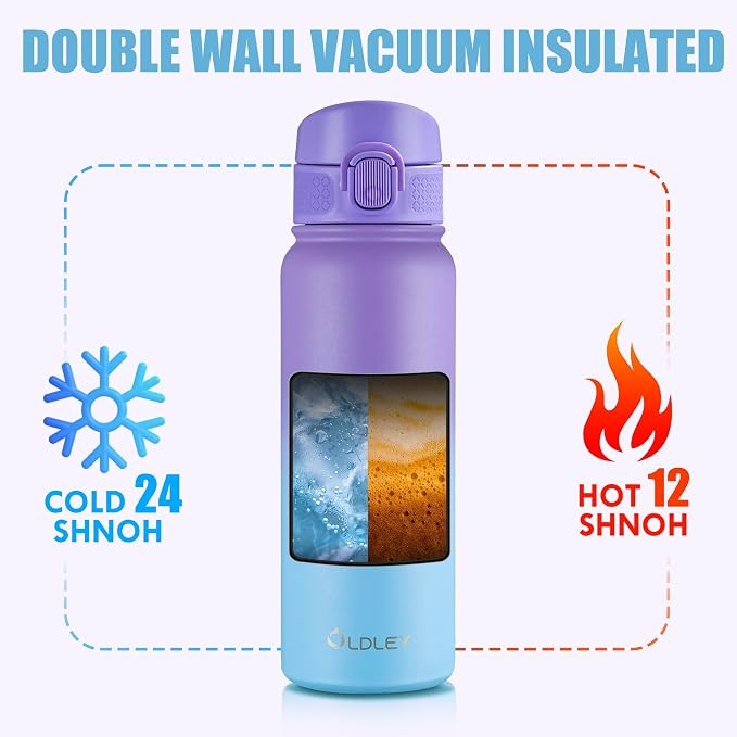 OLDLEY 20 Oz Insulated Stainless Steel Water Bottle - Image 6