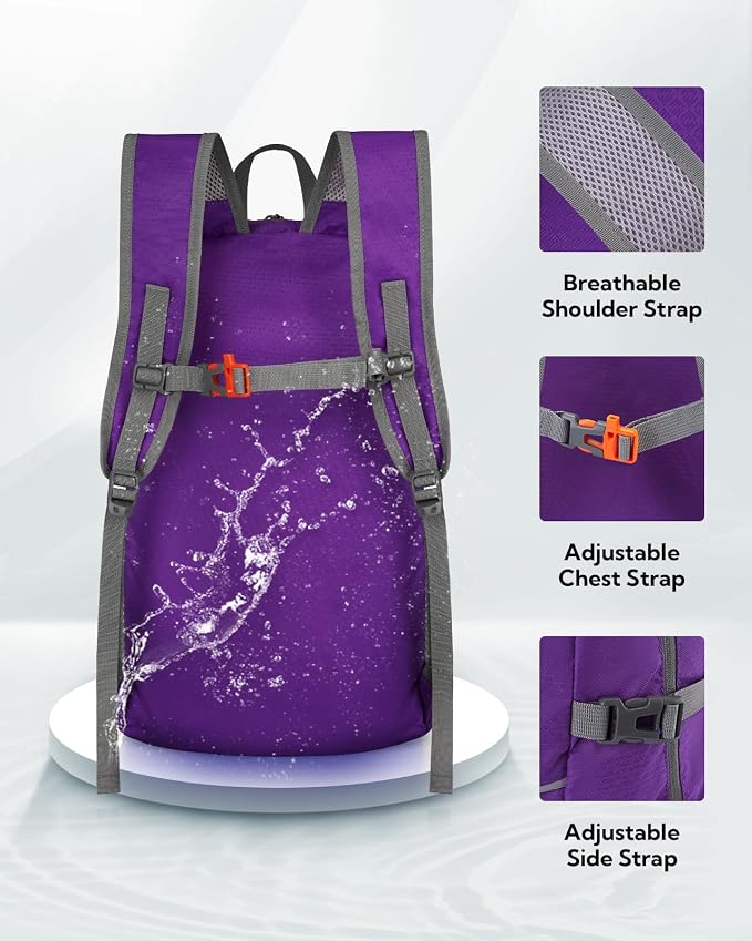 WATERFLY Hiking Packable Daypack Backpack: 35L Ultra Lightweight Day Pack - Image 5