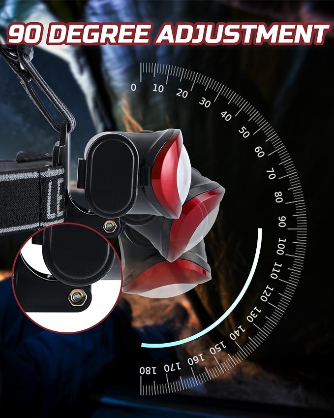 Lichamp Camping Headlamp Flashlight 8 Pack, Outdoor Super Bright COB Head Lamp - Image 5