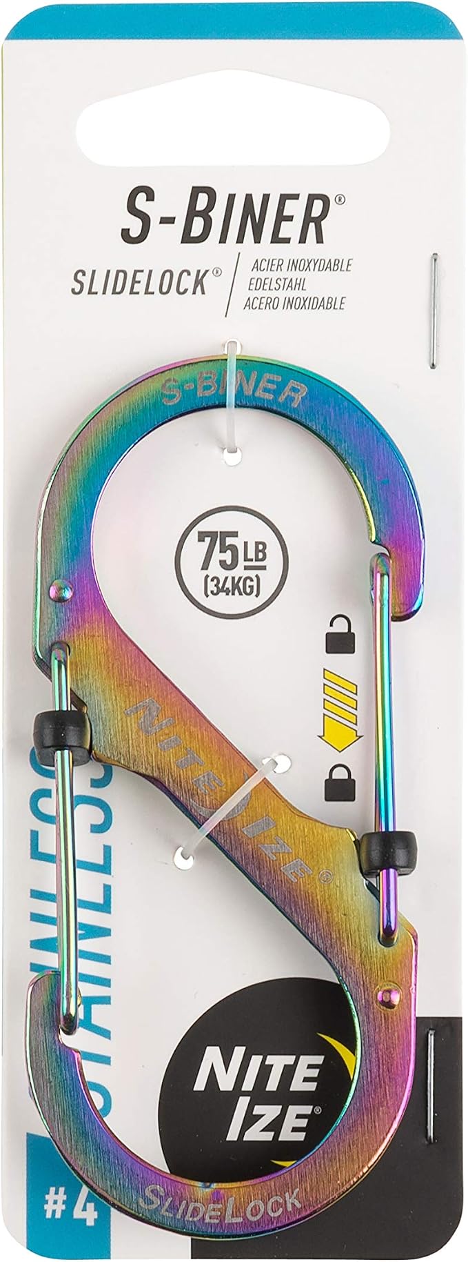 Nite IZE S-Biner SlideLock Stainless Steel, Size #4 by Nite+Ize