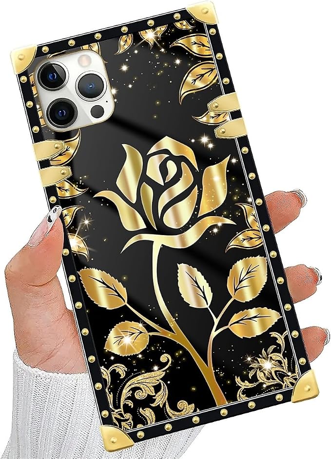 Compatible with iPhone 11 Pro Max Case, Shine Gold Rose Luxury Golden Decoration - Image 5