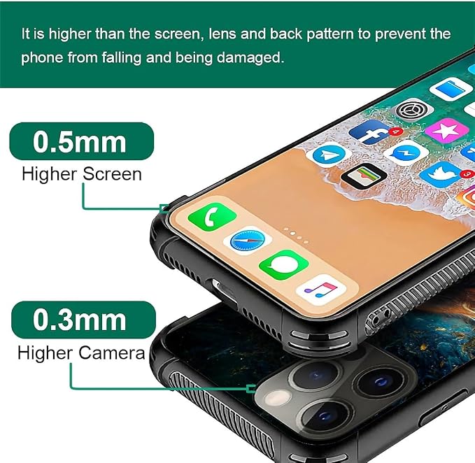 for iPhone 11 Pro Case, Star Cave Hungry Wolf Pattern Graphic Design Girl Boy - Image 4