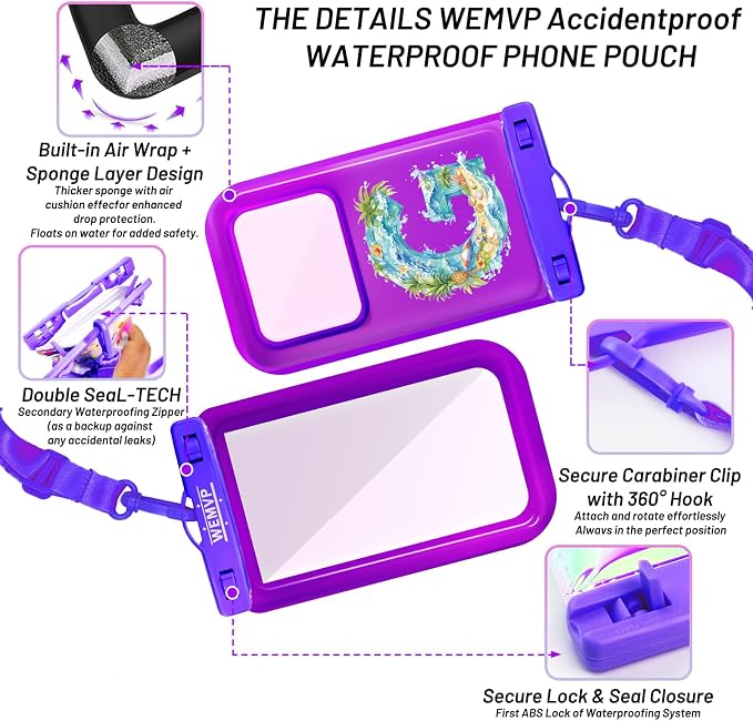 Personalized Initial Waterproof Phone Pouch Case - Image 3