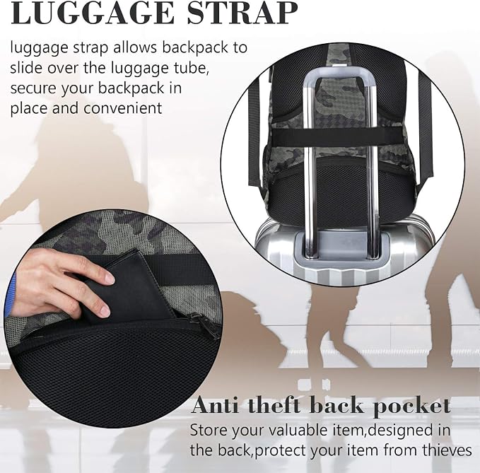 MATEIN Travel Computer Backpack, Sturdy College School Backpack - Image 3