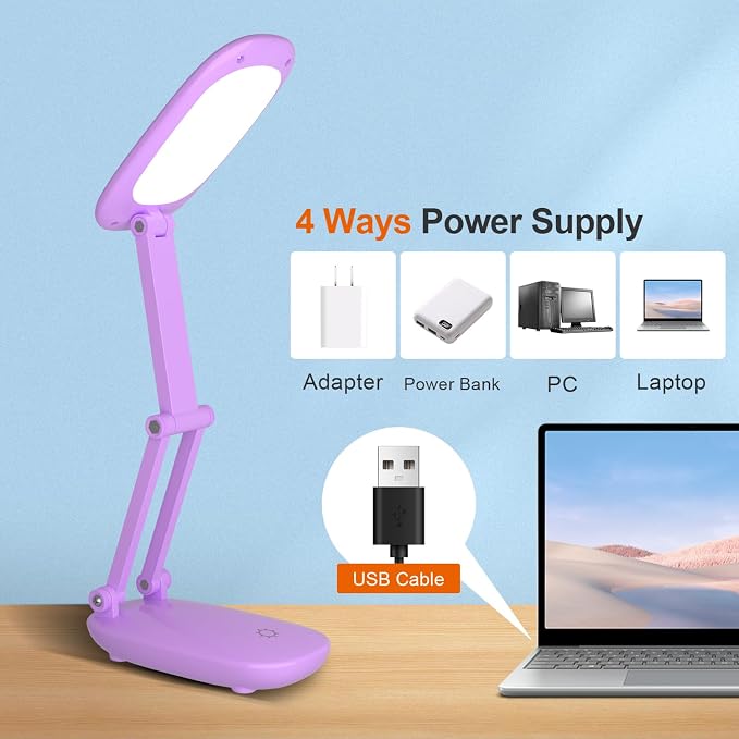 Akejrym LED Desk Lamp for Office Home & Battery Operated Lamp Rechargeable Lamp - Image 4
