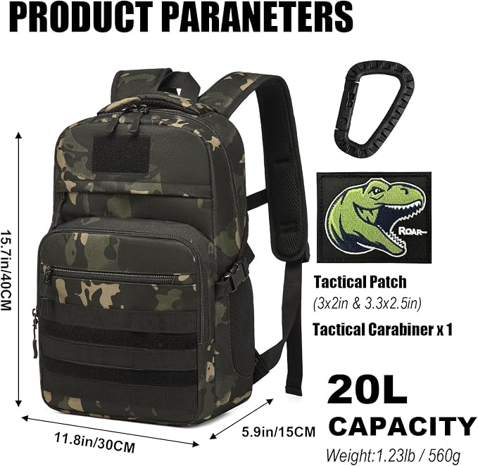 Kids Tactical Backpack Army Molle Bookbag Military Boys Backpack - Image 2