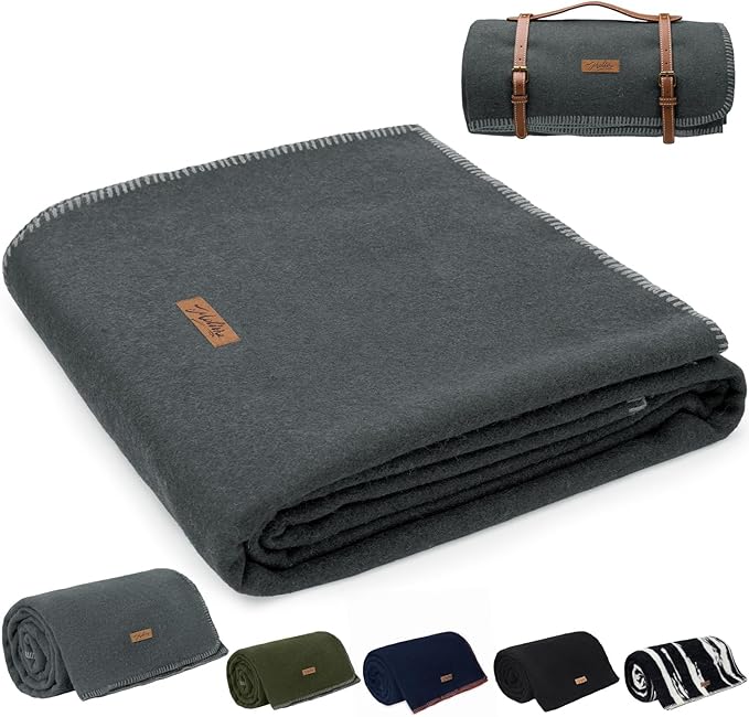 Molithe 100% Wool Blanket, Military Wool Blanket, Sporting Events, Survival Kits by EmbraceCozyWarmthandUltimateComfort