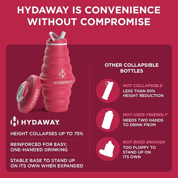 HYDAWAY Travel Collapsible Water Bottle 25oz - Image 6